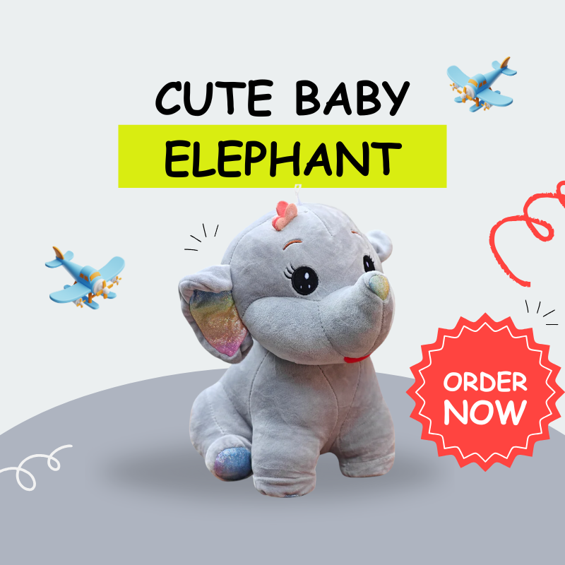 Cute Baby Elephant Plush Toy – Soft, Adorable & Perfect for All Ages
