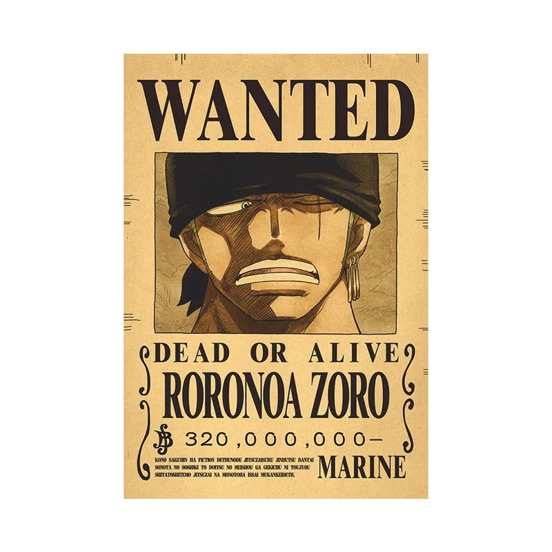 One Piece Wanted Posters (Nami, Zoro, Luffy) - Anime Wall Art 45cm