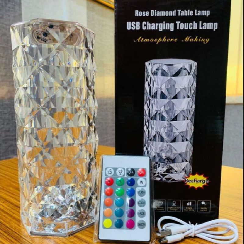 Crystal Diamond LED Table Lamp – 16 Color Changing