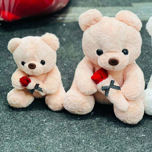 Sweet & Cuddly Plush Teddy Bears Holding Roses with Pretty Bows