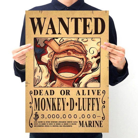 One Piece Wanted Posters (Nami, Zoro, Luffy) - Anime Wall Art 45cm