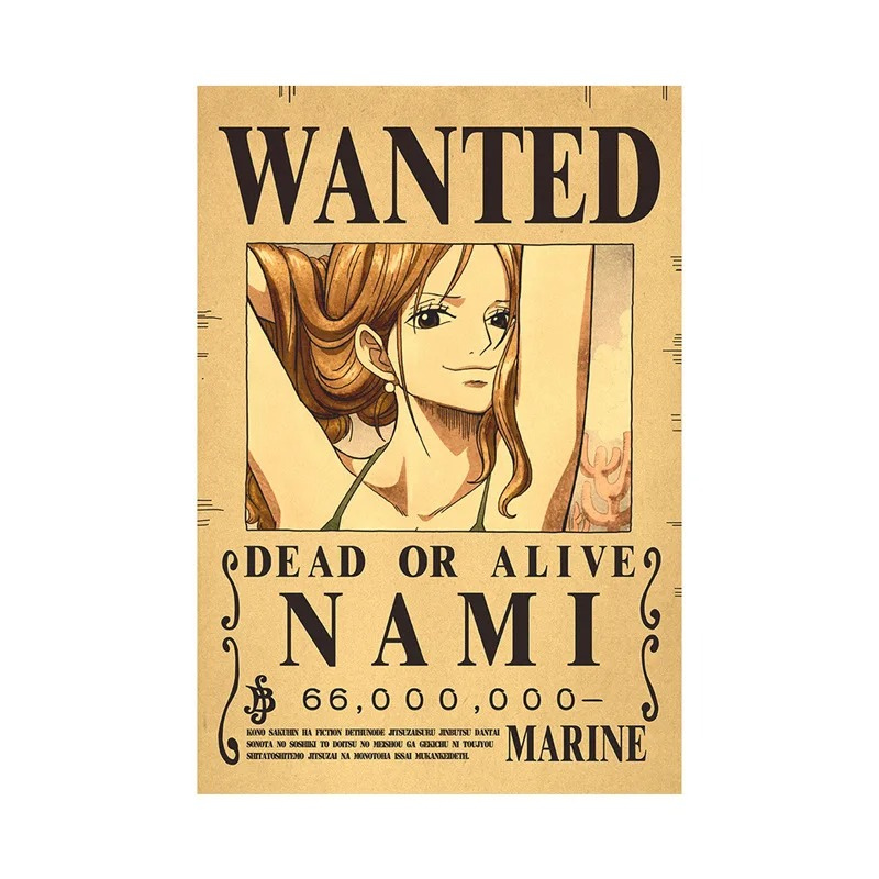 One Piece Wanted Posters (Nami, Zoro, Luffy) - Anime Wall Art 45cm