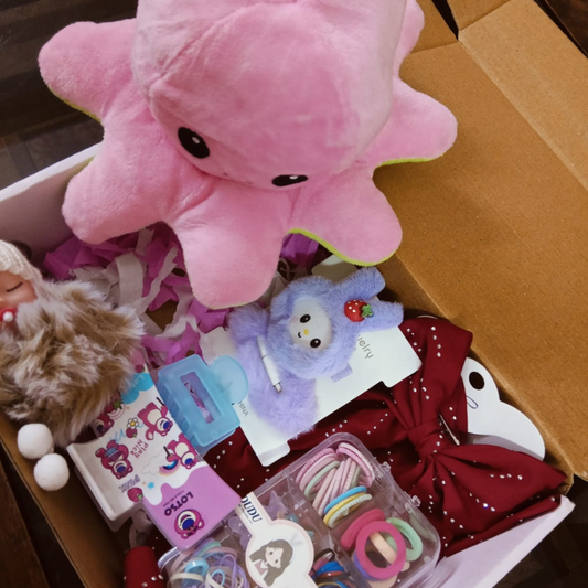 Custom Hair & Fun Gift Box – Clips, Octopus & Keychain