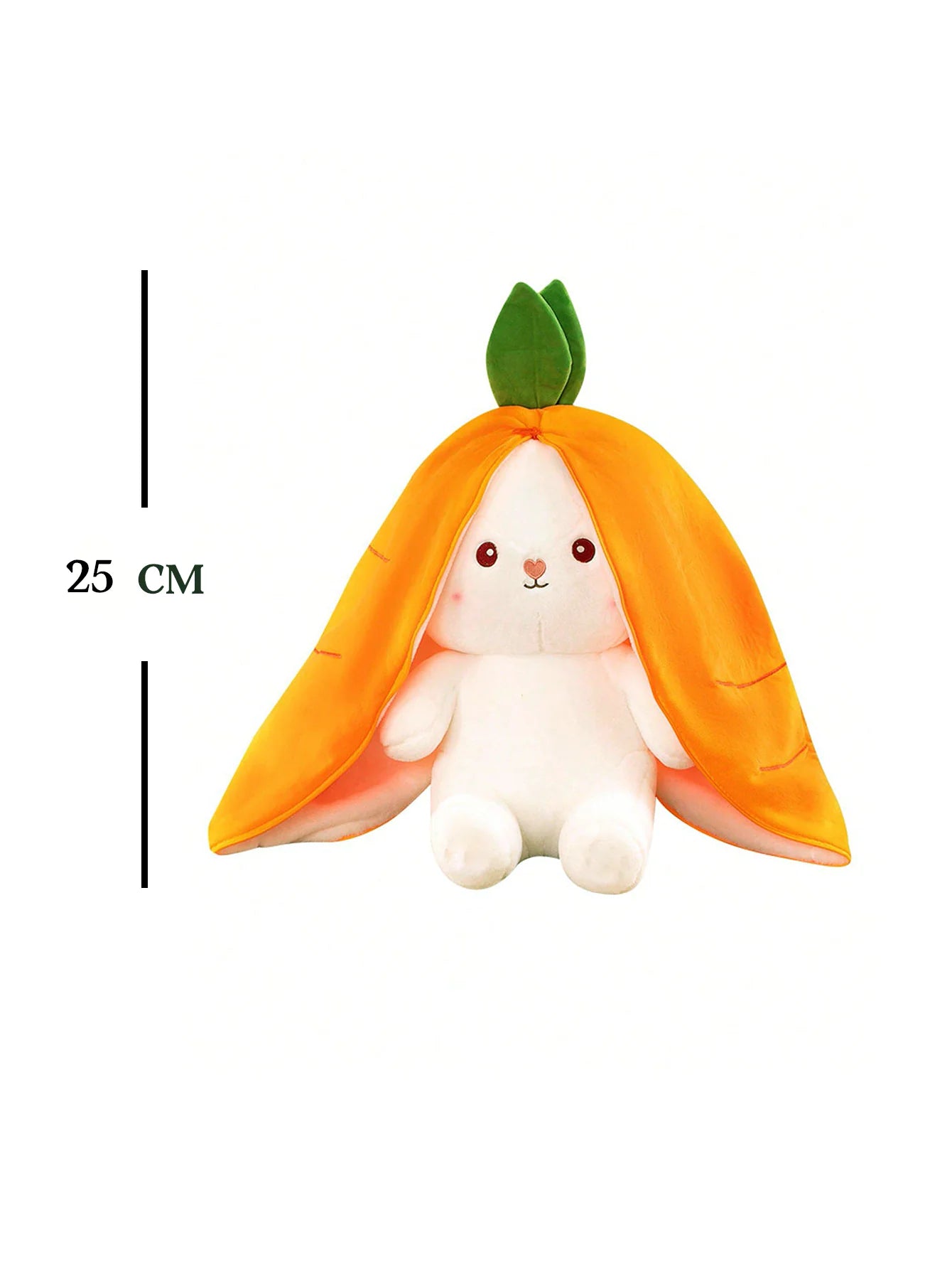 35cm Reversible Carrot Floppy Ear Bunny Stuffed Animal with Zipper