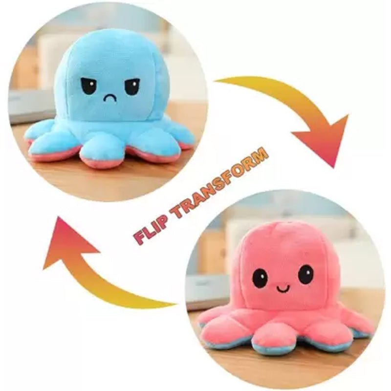 Reversible Flip Octopus Plush Stuffed Toy