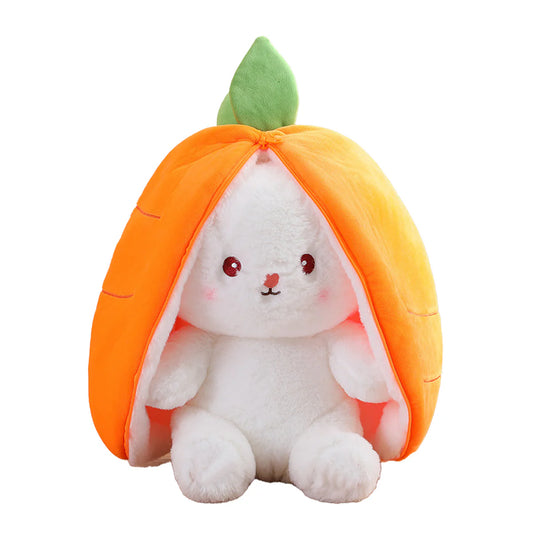 35cm Reversible Carrot Floppy Ear Bunny Stuffed Animal with Zipper